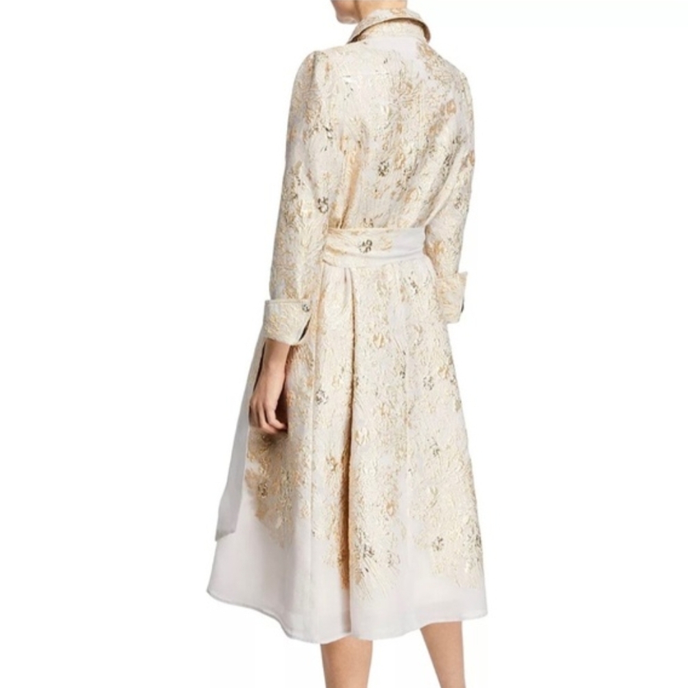 Teri Jon by Rick Freeman Gold & White Cocktail Dress size 14